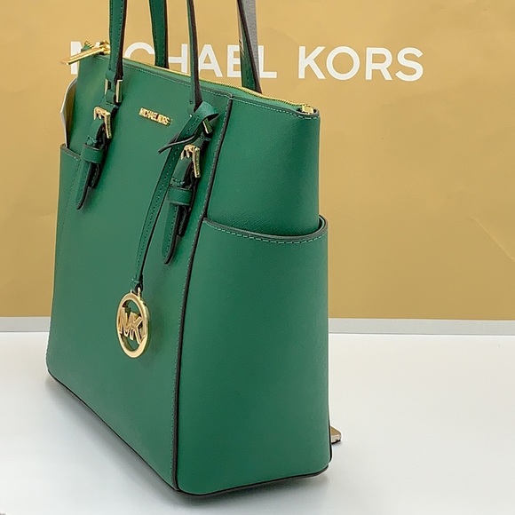 MICHAEL KORS CHARLOTTE LARGE TOP ZIP TOTE PALMETTO GREEN COLOR - Picture 8 of 15